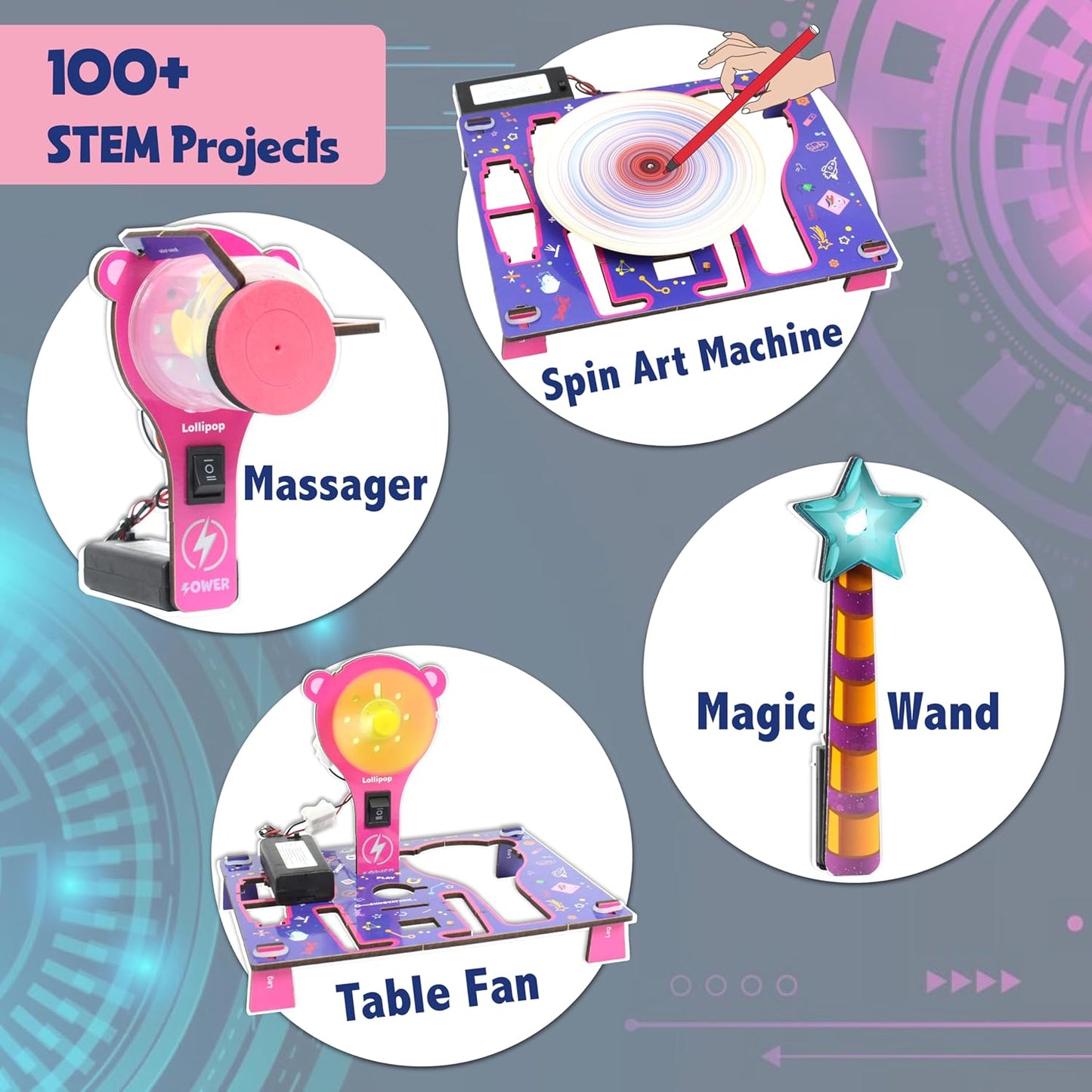 100+ STEM Projects | Girls Mini Engineering Kit for Ages 8 10 12 15 Years | Ultimate DIY Science Experiments for Kids | Educational Engineering Toys Best Birthday Gift Idea