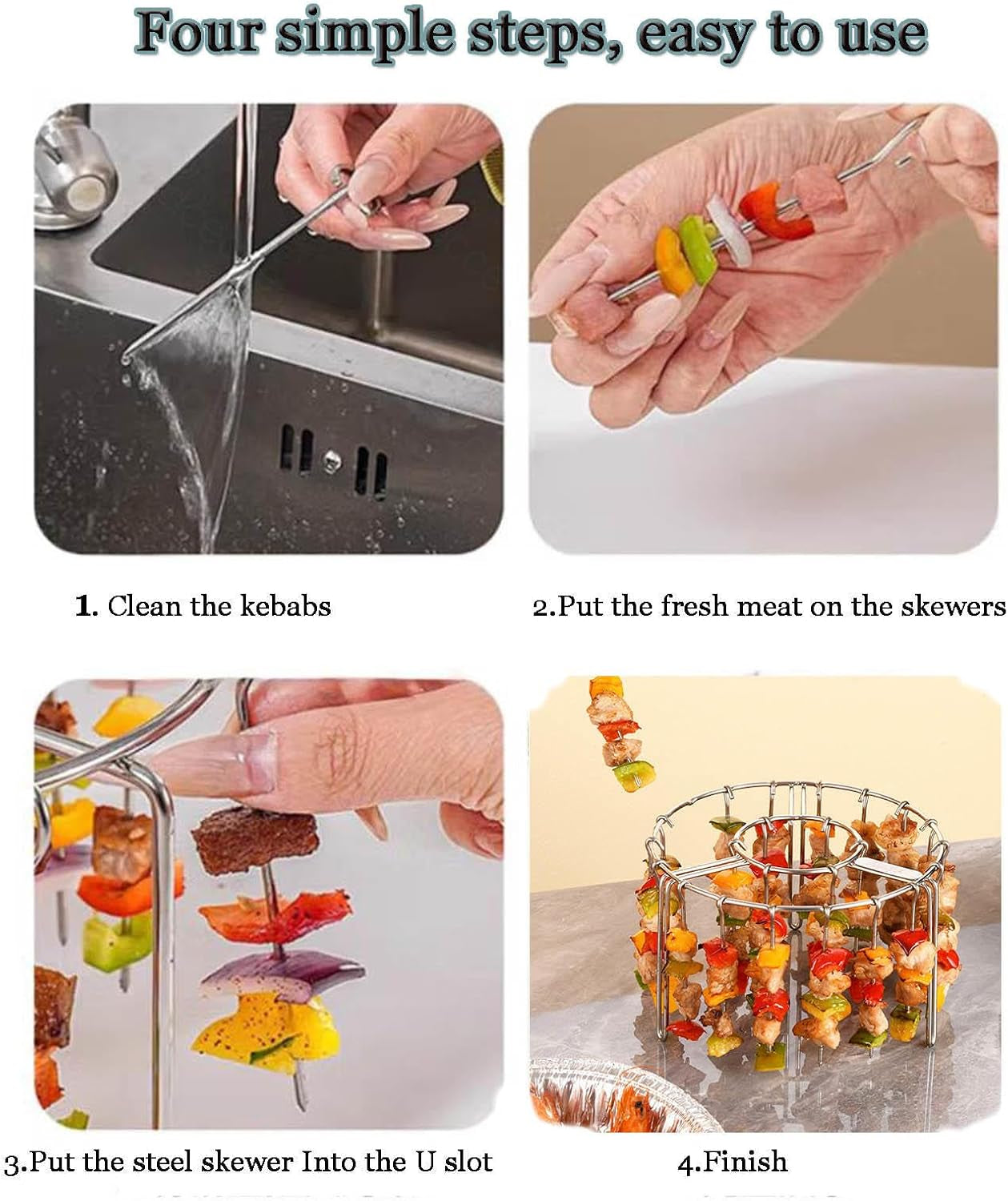 Transform Your Grilling Game with the Ultimate Air Fryer Grill Rack – Includes 48 Skewers for Perfectly Cooked Kabobs and More!