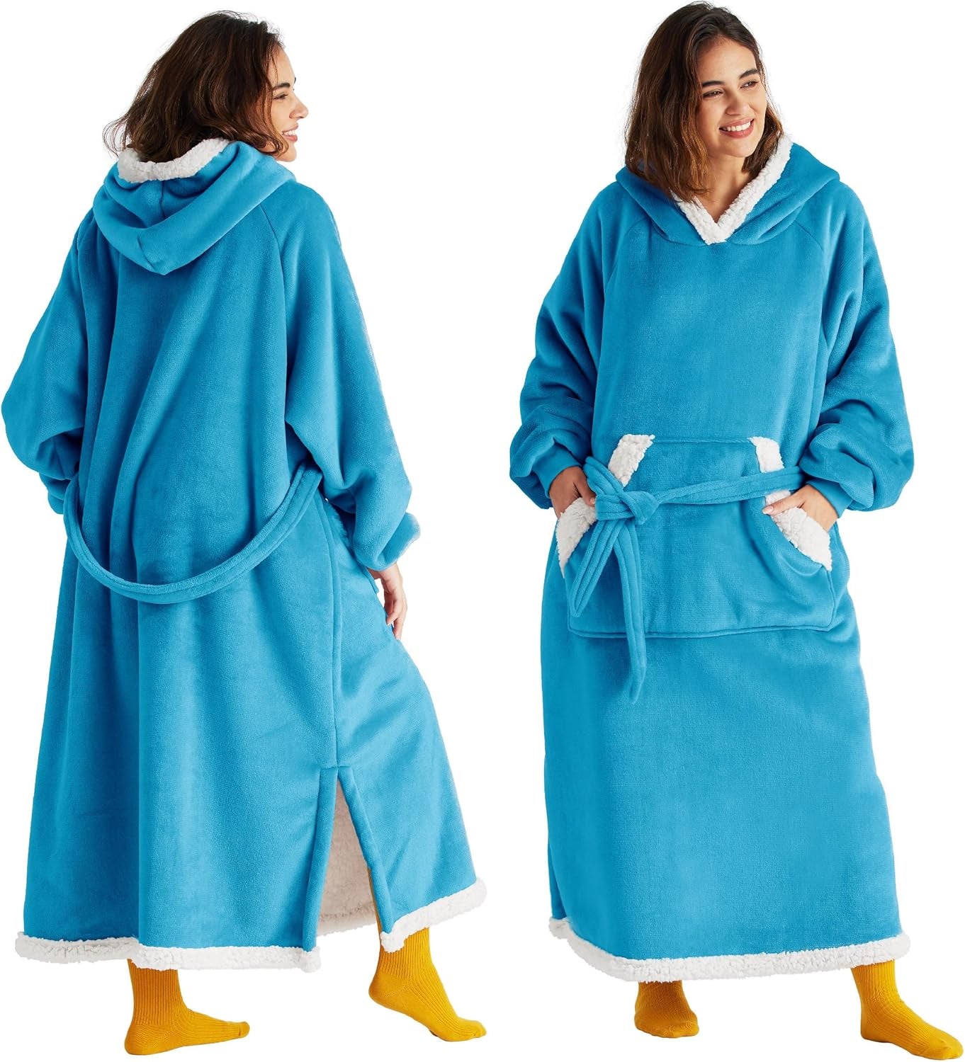 Wearable Blanket Hoodie, Cozy Long Hooded Blanket Sweatshirt as Mothers Day Hoodie Gifts for Mom Women, Standard, Black