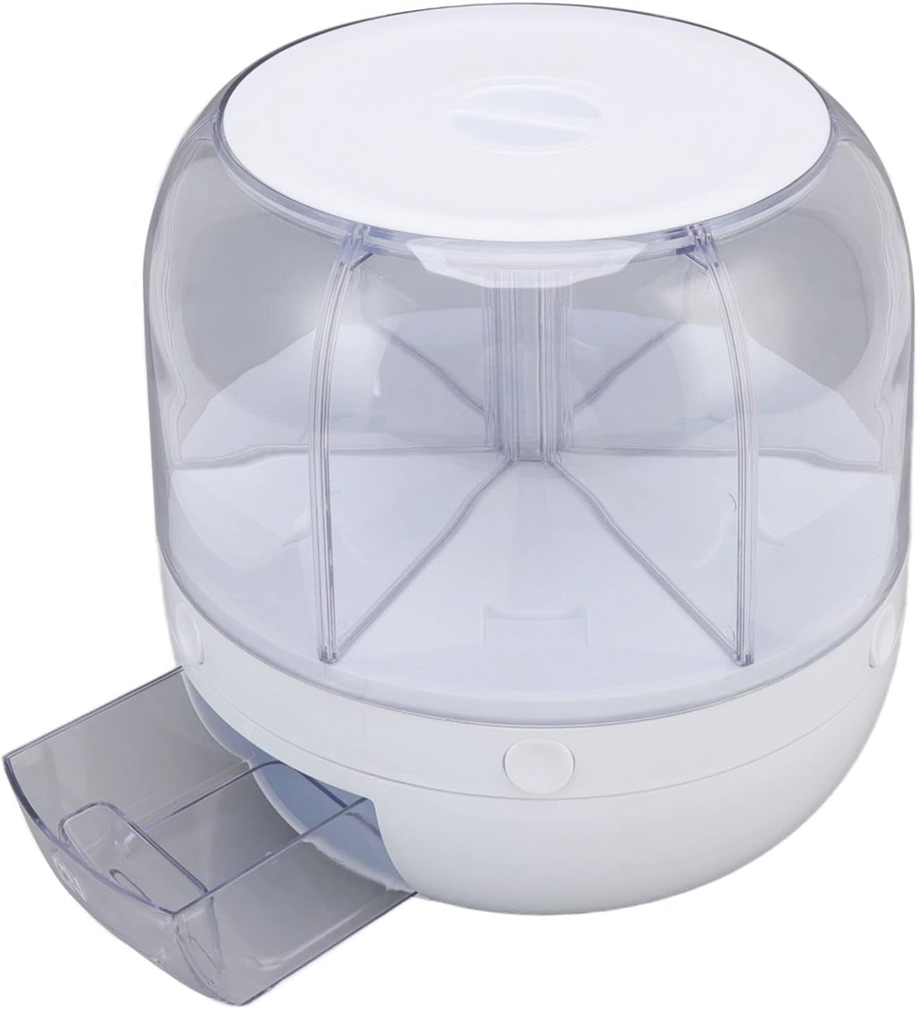 6-Compartment Rotating Rice and Grain Storage Container, 360° Dry Food Dispenser with Lid, 5Kg Capacity for Home Kitchen Use