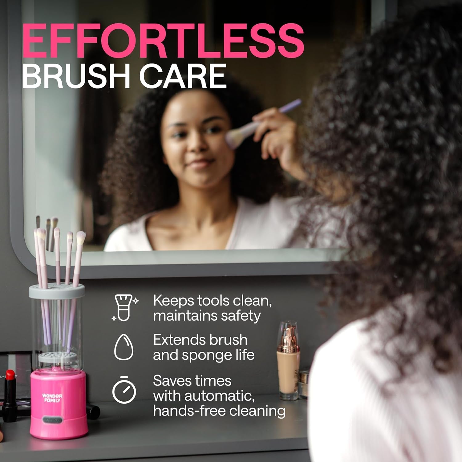 Professional 3-in-1 Automatic Electric Makeup Brush Cleaner and Dryer for Brushes, Sponges, and Beauty Tools with Stand