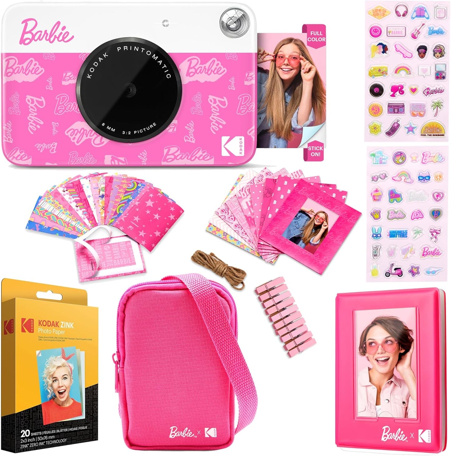 Printomatic Instant Print Digital Camera - Full-Color 2x3" Sticky-Back Photos - 5MP, Portable and Creative Gift for Birthdays, Christmas, and Holidays - Pink