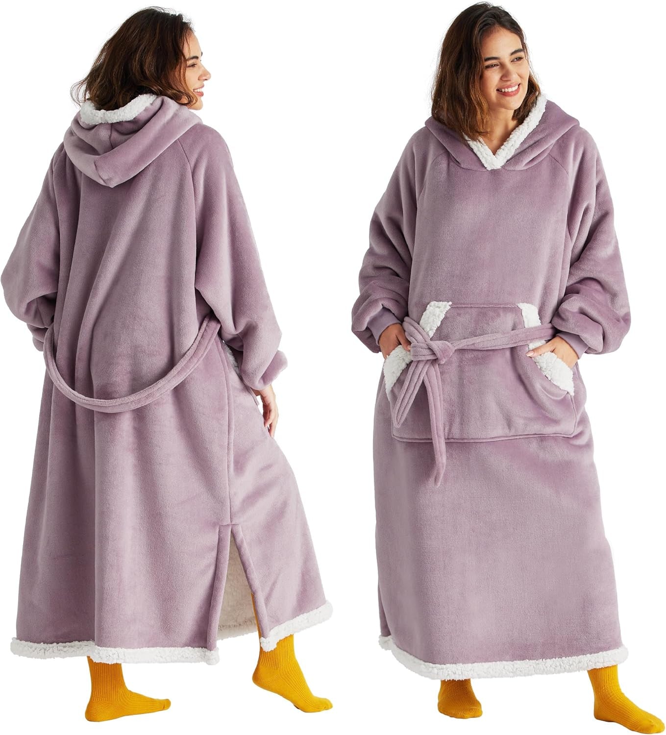 Wearable Blanket Hoodie, Cozy Long Hooded Blanket Sweatshirt as Mothers Day Hoodie Gifts for Mom Women, Standard, Black