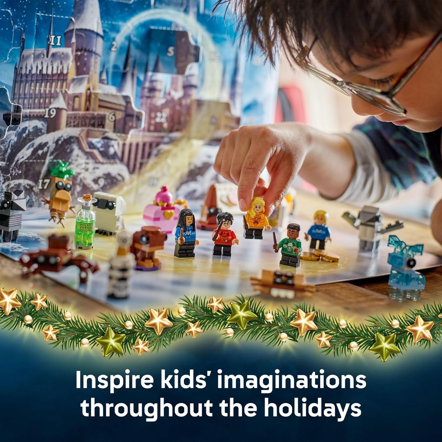 Harry Potter Advent Calendar 2025 - Holiday Countdown Set for Ages 7+, Featuring 24 Buildable Surprises Including Harry, Draco, and Luna Minifigures - Ideal Christmas Gift for Children - 76456