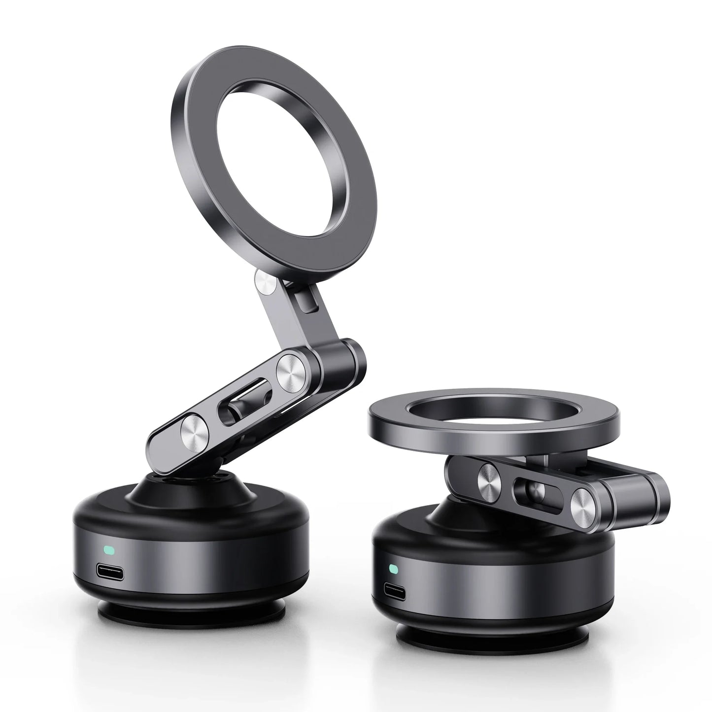 Magnetic Vacuum-Adsorption Car Mount for Smartphones - Foldable 360-Degree Rotatable Aluminum Alloy Holder