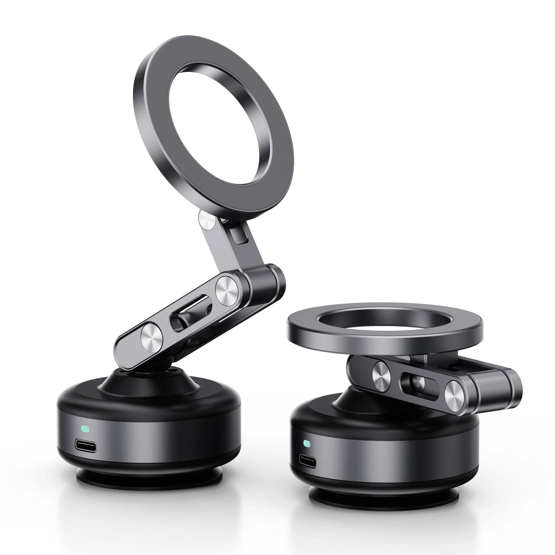 Magnetic Vacuum-Adsorption Car Mount for Smartphones - Foldable 360-Degree Rotatable Aluminum Alloy Holder
