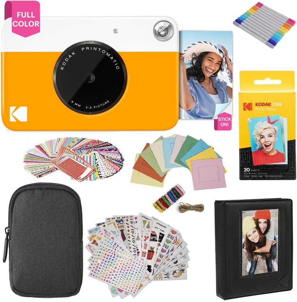 Printomatic Instant Print Digital Camera - Full-Color 2x3" Sticky-Back Photos - 5MP, Portable and Creative Gift for Birthdays, Christmas, and Holidays - Pink