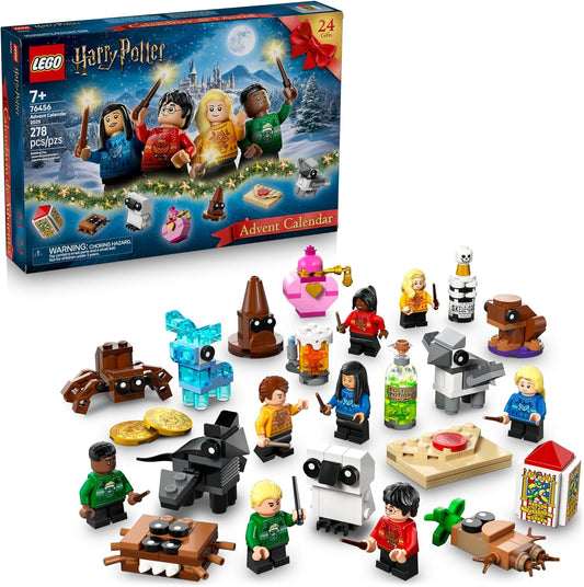 Harry Potter Advent Calendar 2025 - Holiday Countdown Set for Ages 7+, Featuring 24 Buildable Surprises Including Harry, Draco, and Luna Minifigures - Ideal Christmas Gift for Children - 76456
