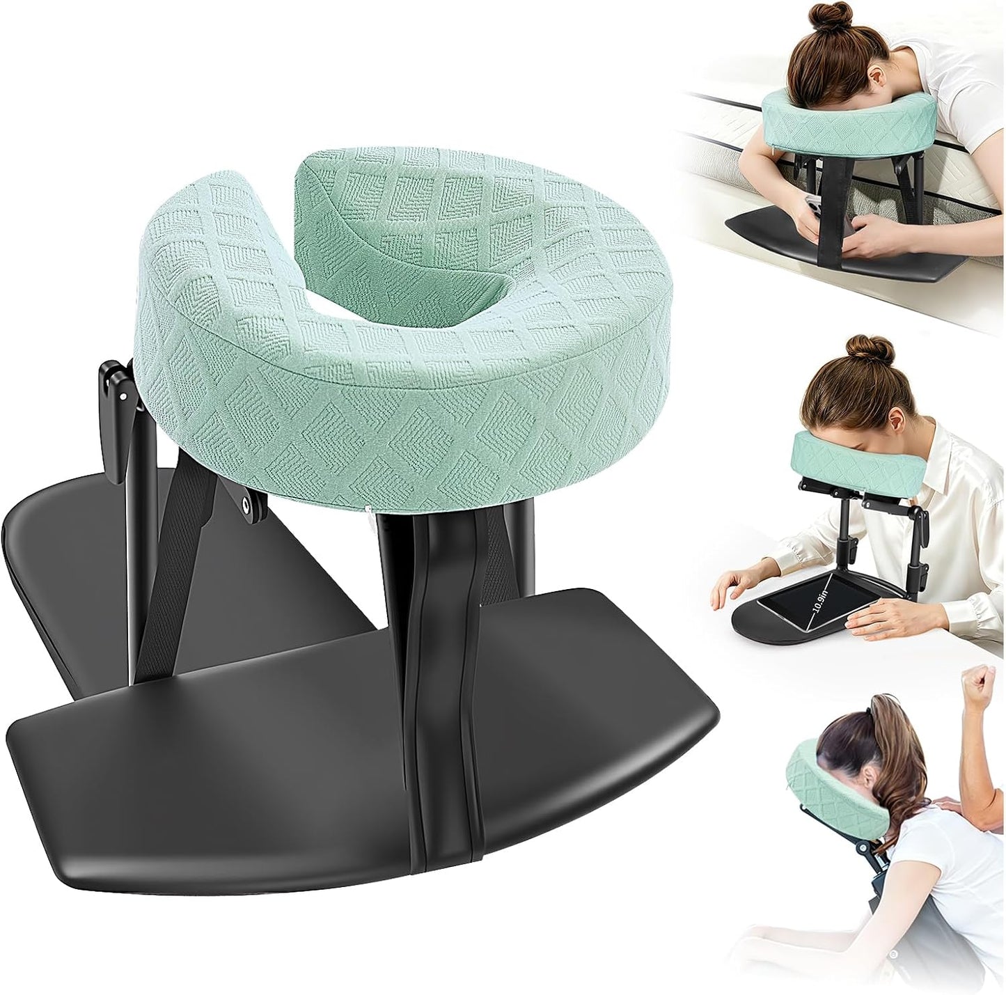 Adjustable Massage Headrest and Face Cushion Support for Bed, Portable Kit for Post-Surgery Recovery and Relaxation