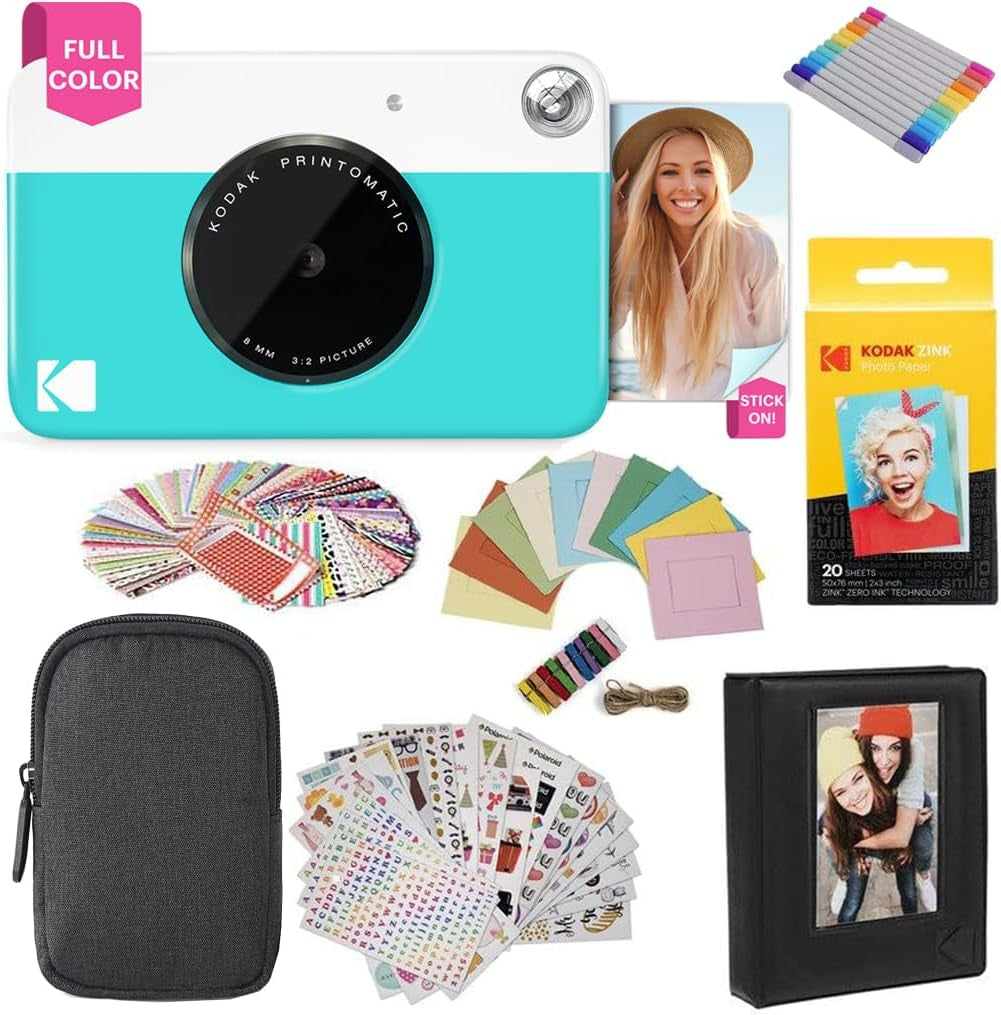 Printomatic Instant Print Digital Camera - Full-Color 2x3" Sticky-Back Photos - 5MP, Portable and Creative Gift for Birthdays, Christmas, and Holidays - Pink