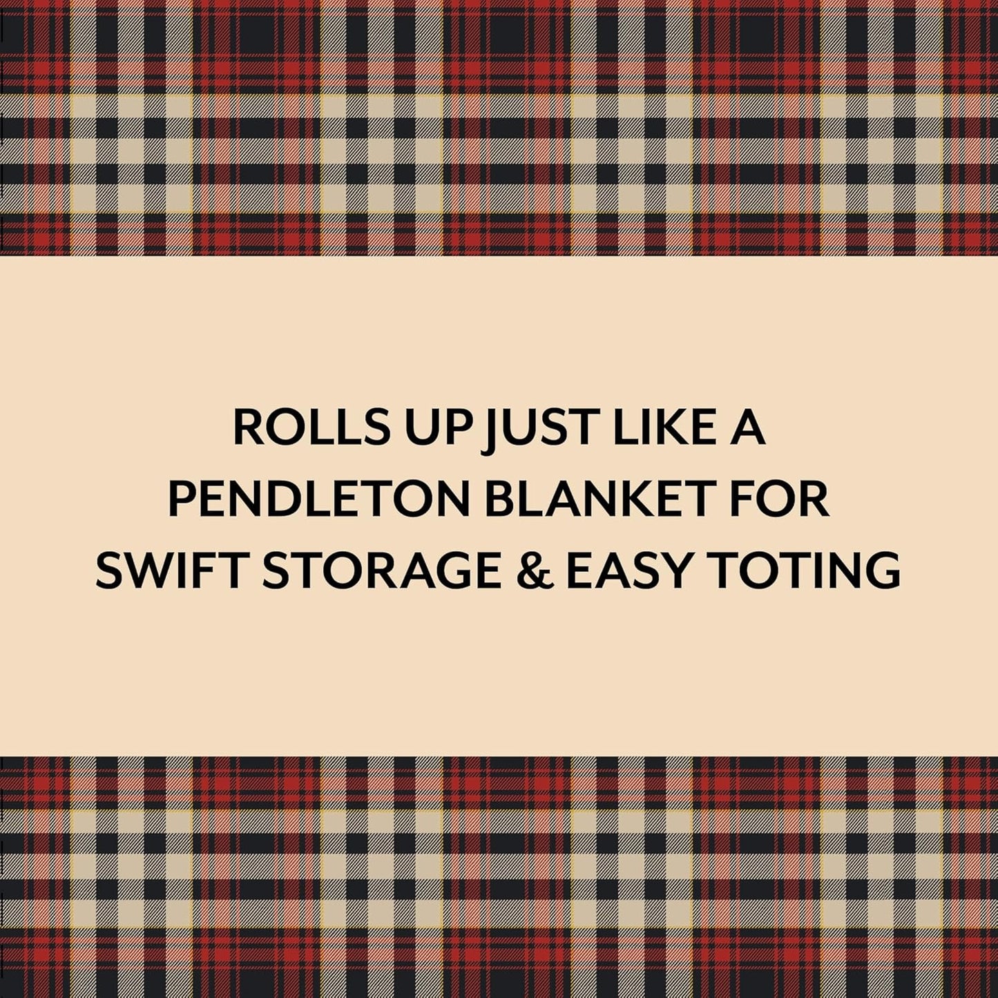 Pendleton Red Black Check Pattern Chess & Checkers - Travel-Ready Roll-Up Game
