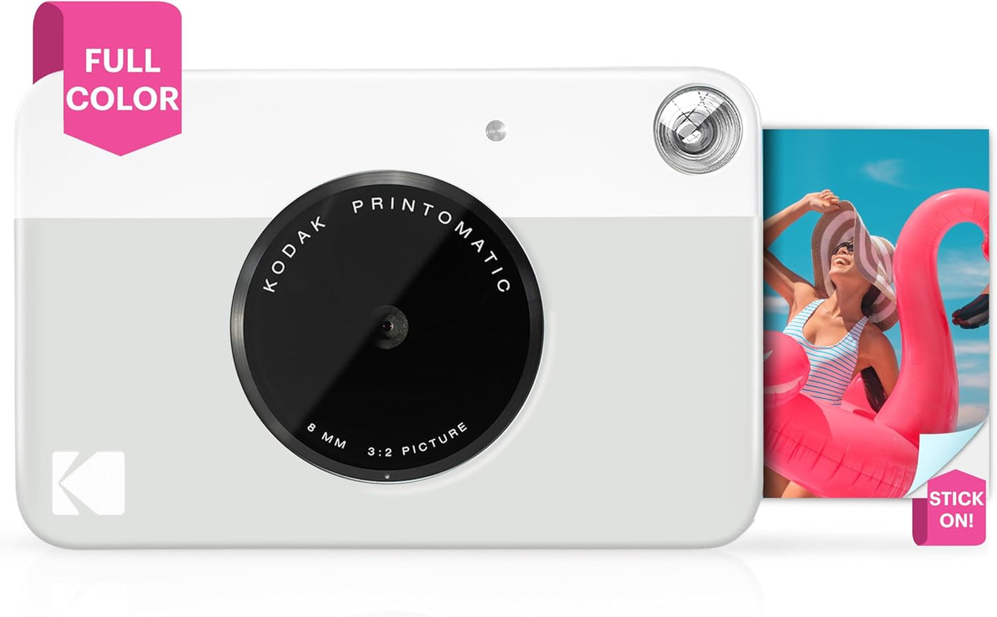 Printomatic Instant Print Digital Camera - Full-Color 2x3" Sticky-Back Photos - 5MP, Portable and Creative Gift for Birthdays, Christmas, and Holidays - Pink