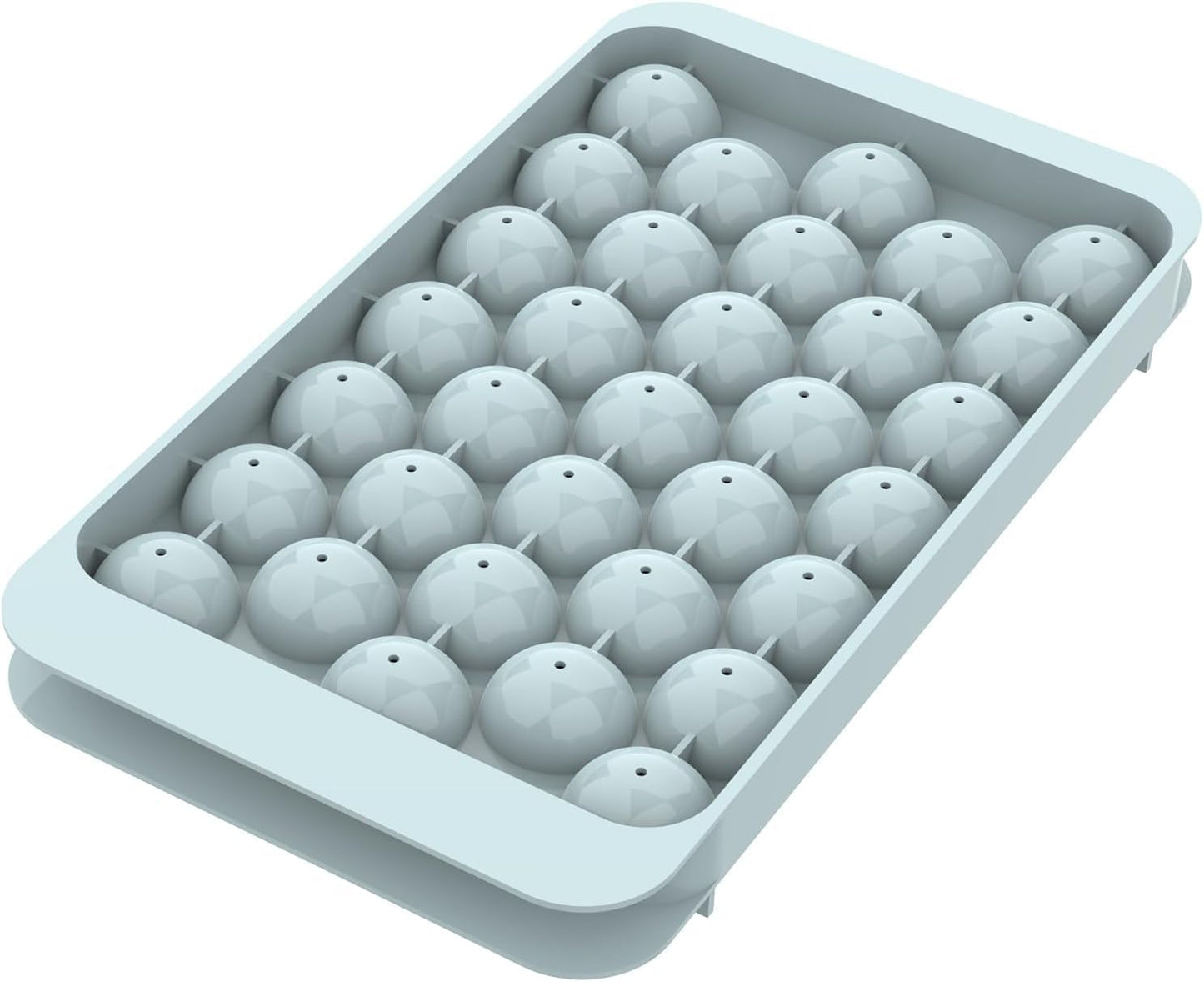 Round Ice Cube Tray with Lid and Storage Bin - Set of 2 (1") - Blue