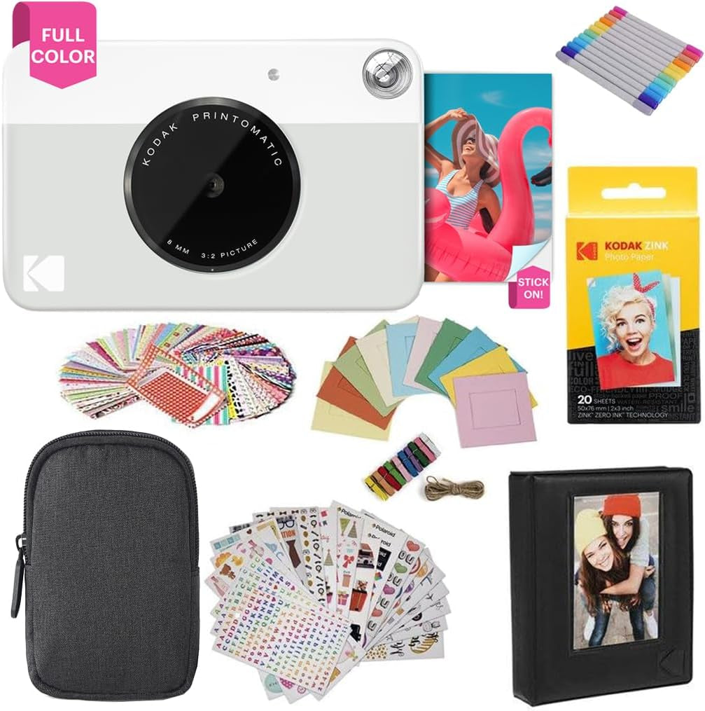 Printomatic Instant Print Digital Camera - Full-Color 2x3" Sticky-Back Photos - 5MP, Portable and Creative Gift for Birthdays, Christmas, and Holidays - Pink