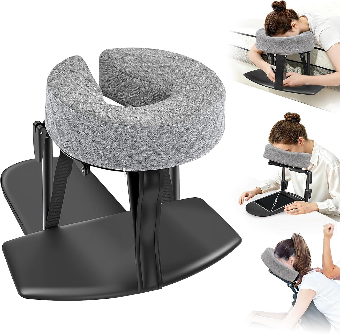 Adjustable Massage Headrest and Face Cushion Support for Bed, Portable Kit for Post-Surgery Recovery and Relaxation
