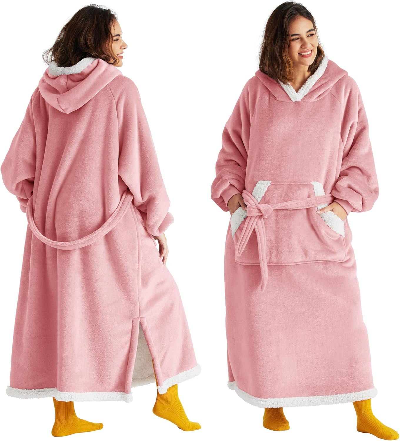 Wearable Blanket Hoodie, Cozy Long Hooded Blanket Sweatshirt as Mothers Day Hoodie Gifts for Mom Women, Standard, Black