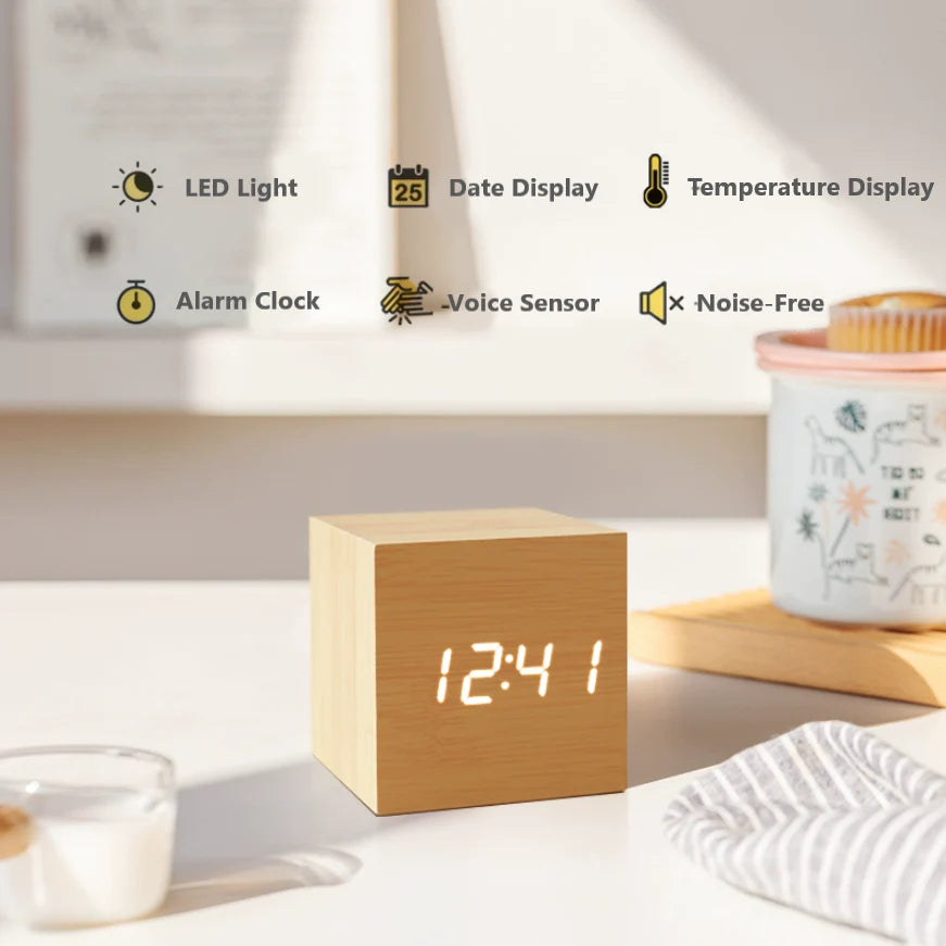 Minimalist Wooden Table Clock