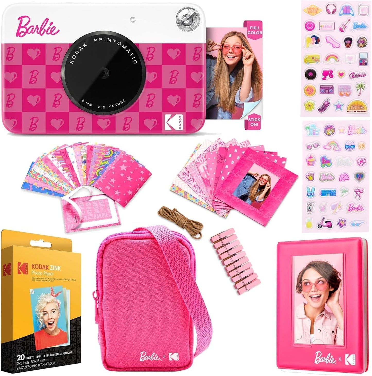 Printomatic Instant Print Digital Camera - Full-Color 2x3" Sticky-Back Photos - 5MP, Portable and Creative Gift for Birthdays, Christmas, and Holidays - Pink