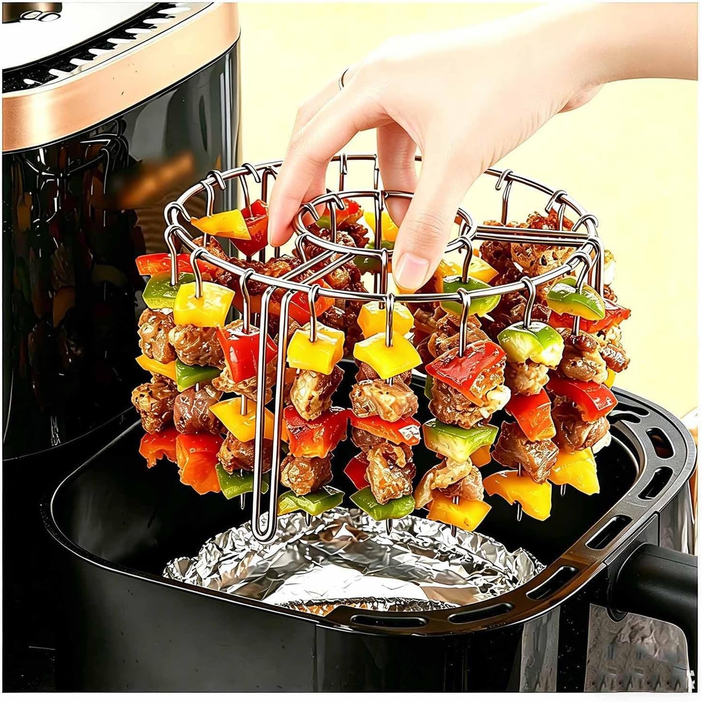 Transform Your Grilling Game with the Ultimate Air Fryer Grill Rack – Includes 48 Skewers for Perfectly Cooked Kabobs and More!