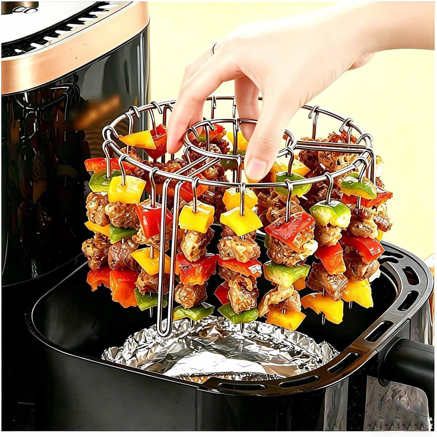 Transform Your Grilling Game with the Ultimate Air Fryer Grill Rack – Includes 48 Skewers for Perfectly Cooked Kabobs and More!