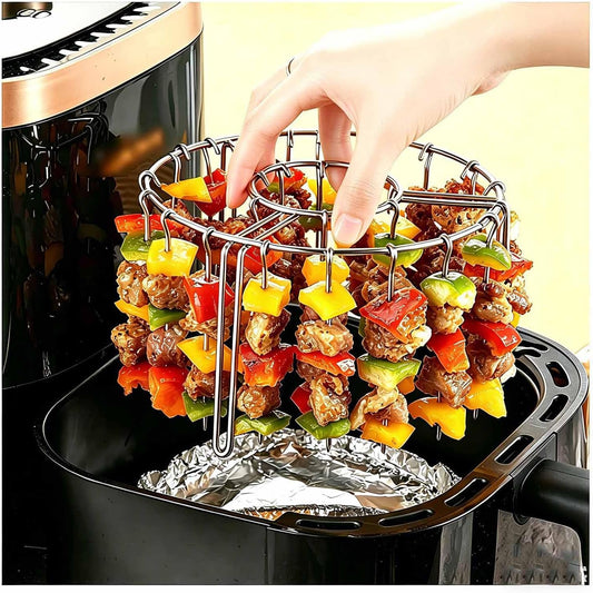 Transform Your Grilling Game with the Ultimate Air Fryer Grill Rack – Includes 48 Skewers for Perfectly Cooked Kabobs and More!
