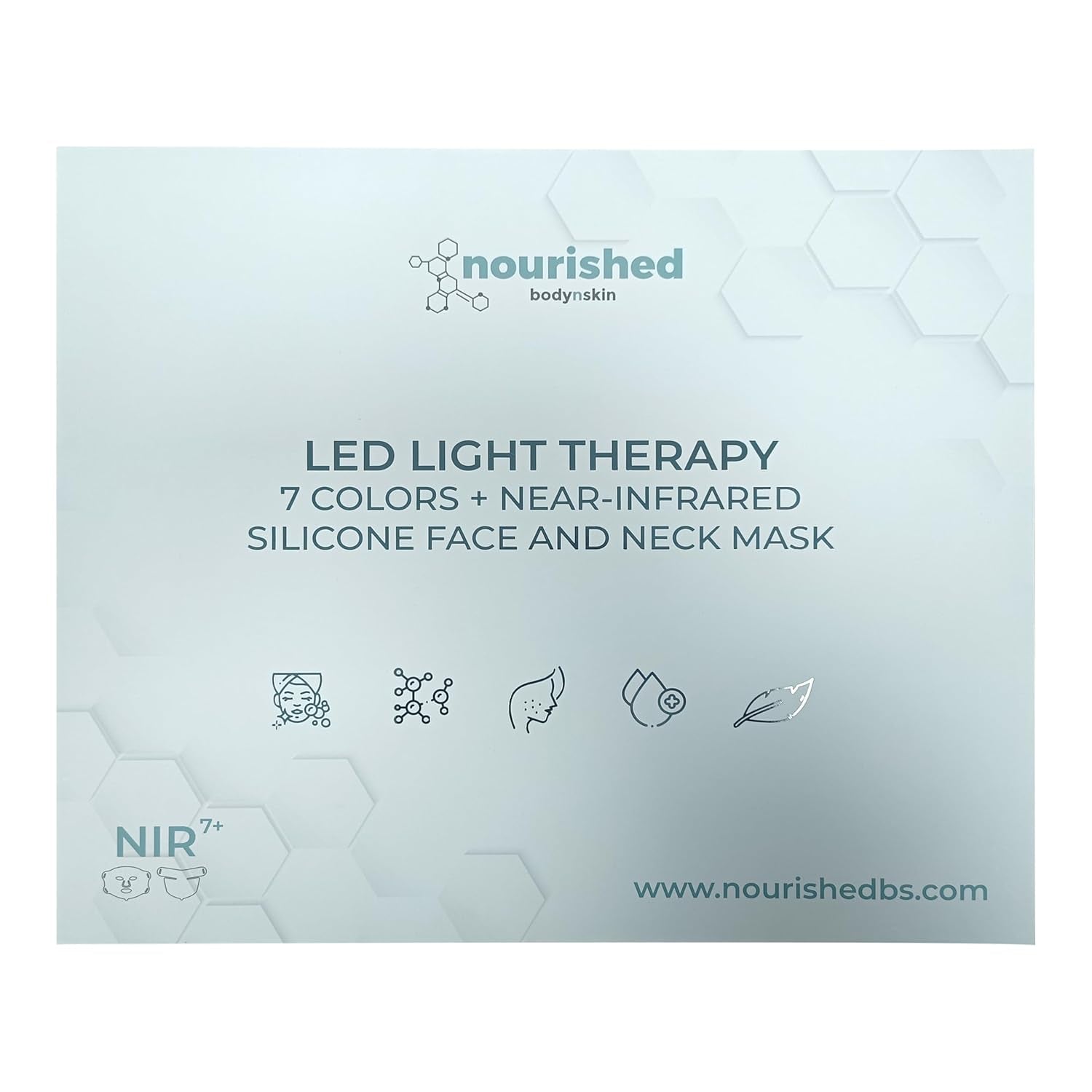 Multicolor LED Face and Neck Mask with Near-Infrared Technology - Blue and Red Light Therapy for Anti-Aging - 228 LEDs Skincare Device