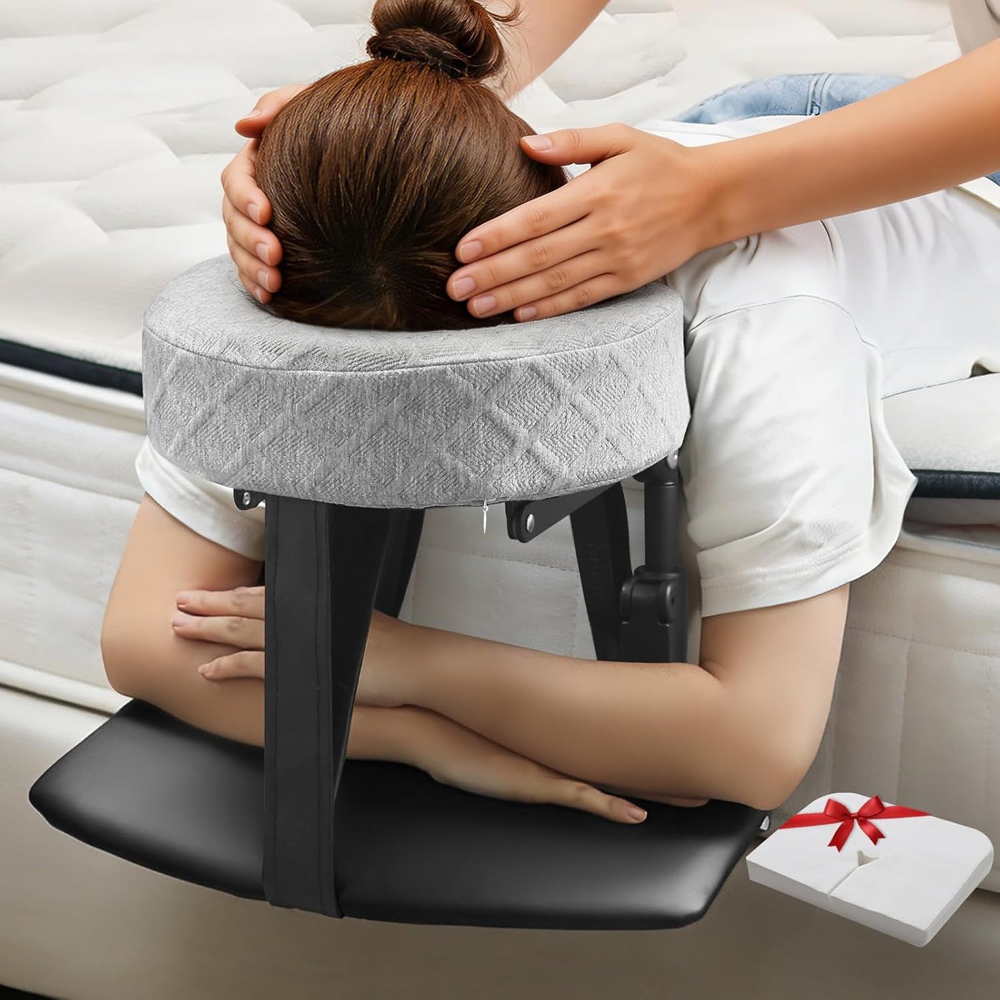 Adjustable Massage Headrest and Face Cushion Support for Bed, Portable Kit for Post-Surgery Recovery and Relaxation