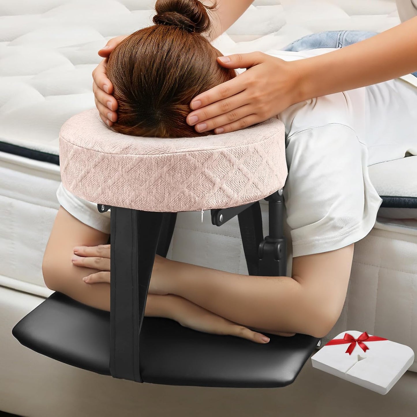 Adjustable Massage Headrest and Face Cushion Support for Bed, Portable Kit for Post-Surgery Recovery and Relaxation