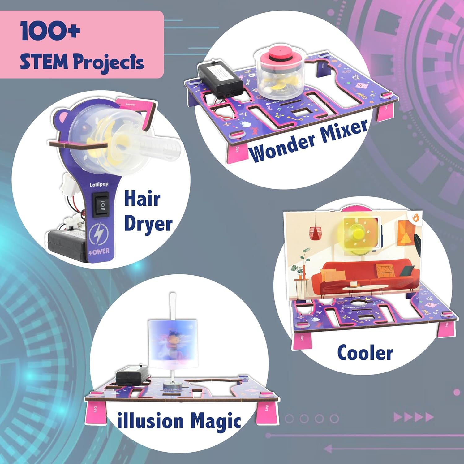 100+ STEM Projects | Girls Mini Engineering Kit for Ages 8 10 12 15 Years | Ultimate DIY Science Experiments for Kids | Educational Engineering Toys Best Birthday Gift Idea