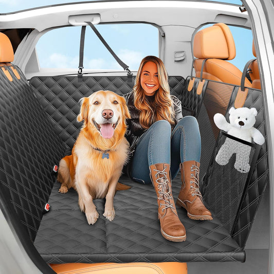 Heavy-Duty Waterproof Back Seat Extender for Dogs - Rigid Base Supports Up to 400 lbs, Non-Slip Hammock Design for Vehicles and SUVs