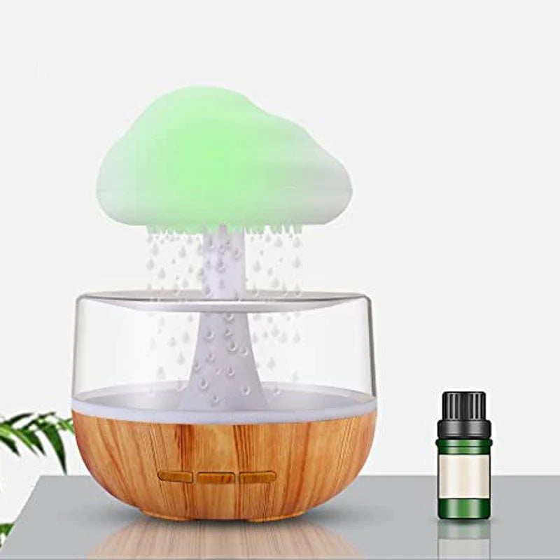 Dual Function Cloud Humidifier with Aroma Oil Dispenser & Soft Glow Night Light Mushroom Design