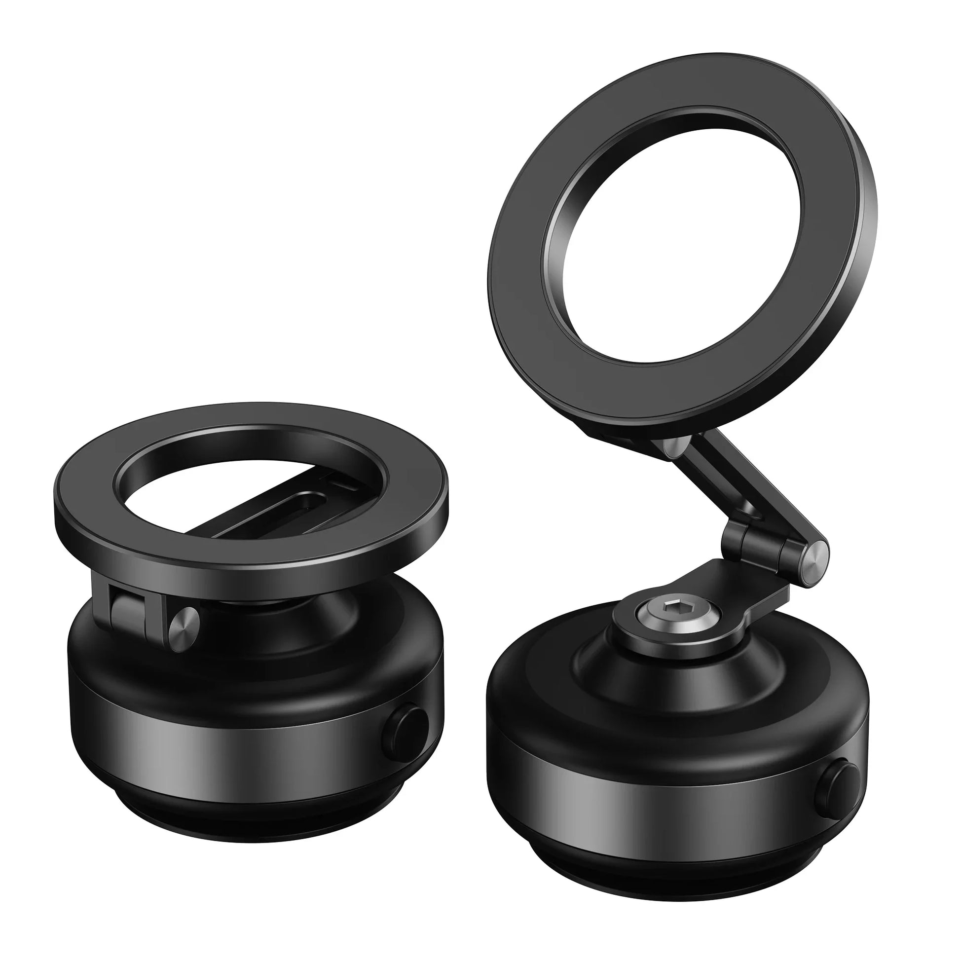 Magnetic Vacuum-Adsorption Car Mount for Smartphones - Foldable 360-Degree Rotatable Aluminum Alloy Holder