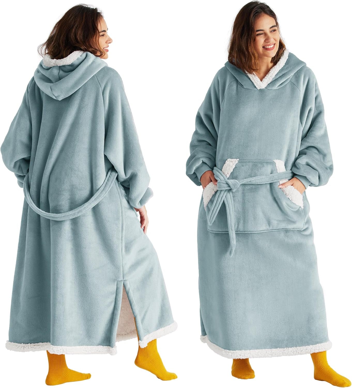 Wearable Blanket Hoodie, Cozy Long Hooded Blanket Sweatshirt as Mothers Day Hoodie Gifts for Mom Women, Standard, Black