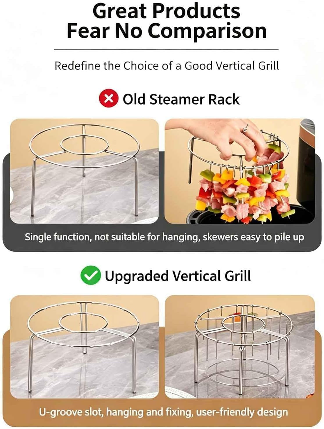 Transform Your Grilling Game with the Ultimate Air Fryer Grill Rack – Includes 48 Skewers for Perfectly Cooked Kabobs and More!