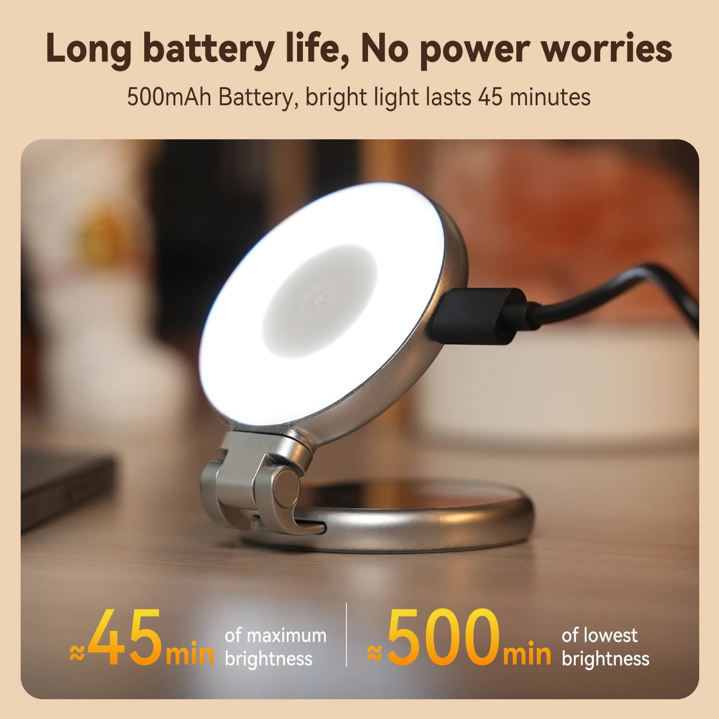 Illuminate Your Selfies: The Magnetic Mini Selfie Light with 3 Adjustable Brightness Modes for Stunning Smartphone Photography