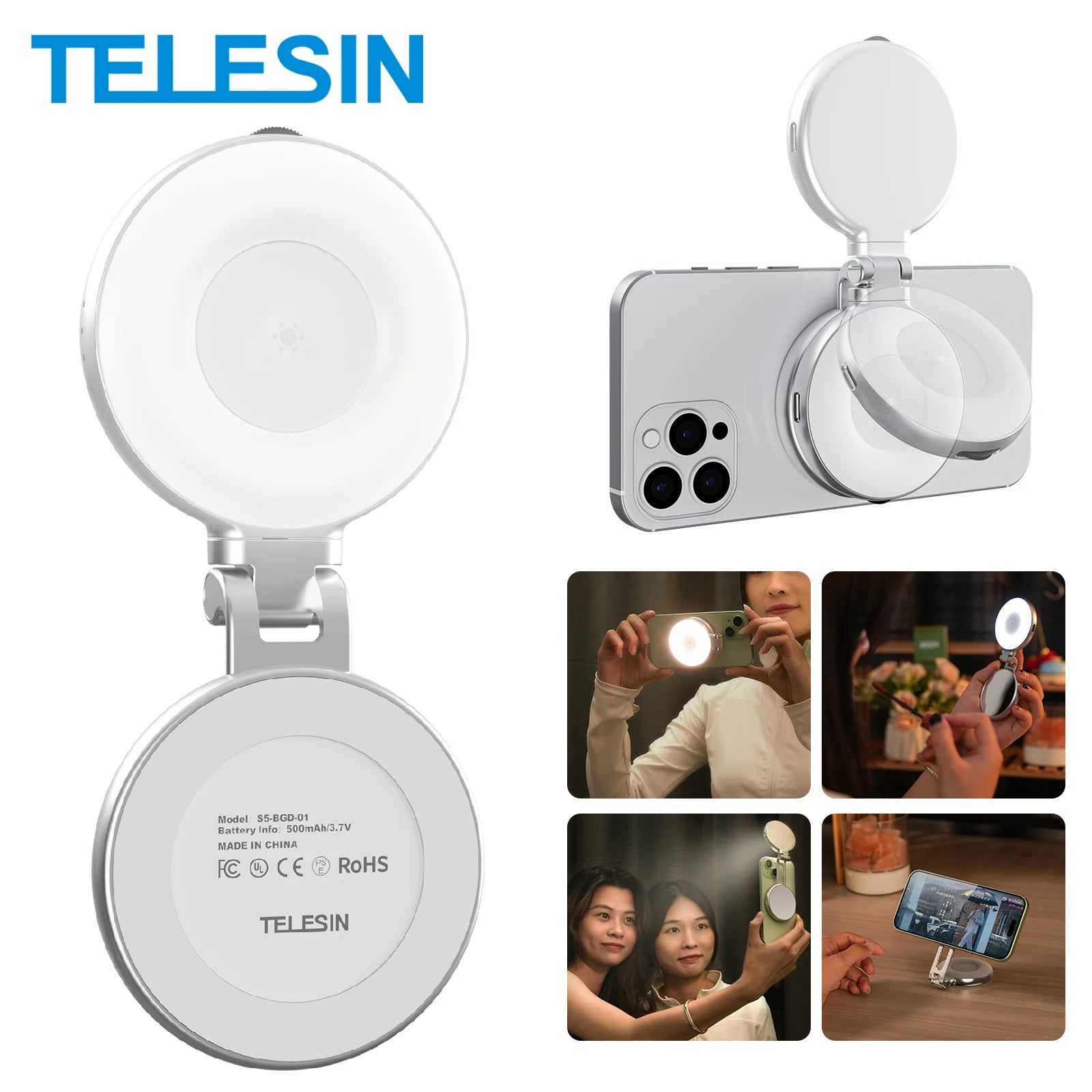 Illuminate Your Selfies: The Magnetic Mini Selfie Light with 3 Adjustable Brightness Modes for Stunning Smartphone Photography