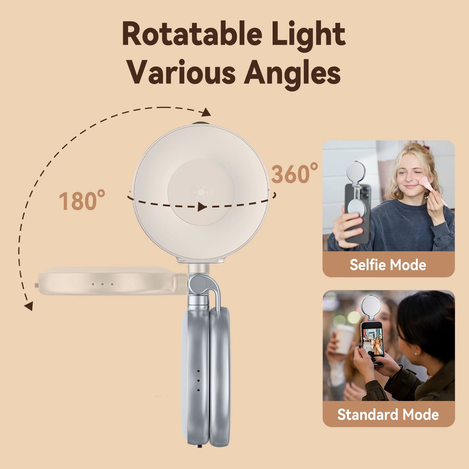 Illuminate Your Selfies: The Magnetic Mini Selfie Light with 3 Adjustable Brightness Modes for Stunning Smartphone Photography