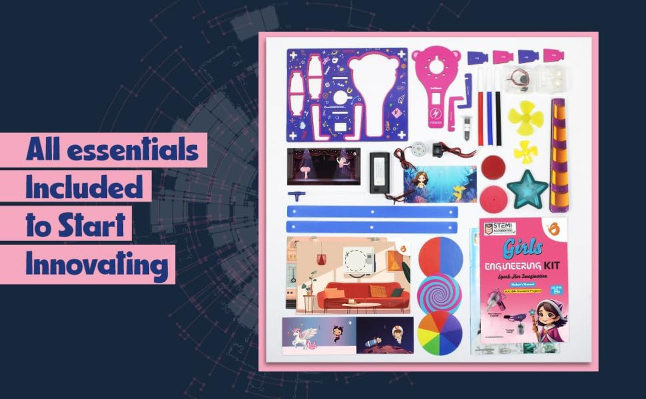 100+ STEM Projects | Girls Mini Engineering Kit for Ages 8 10 12 15 Years | Ultimate DIY Science Experiments for Kids | Educational Engineering Toys Best Birthday Gift Idea