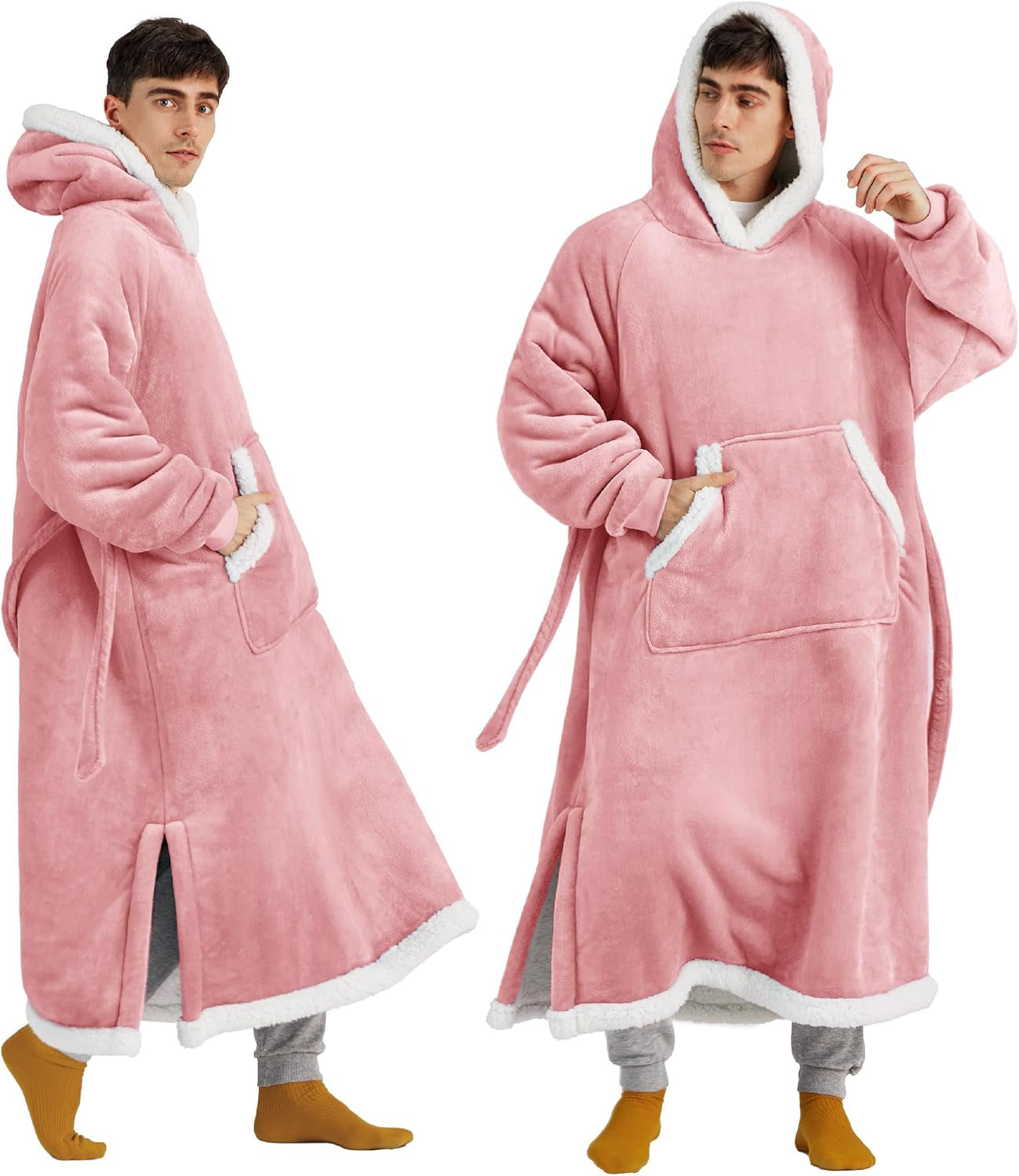 Wearable Blanket Hoodie, Cozy Long Hooded Blanket Sweatshirt as Mothers Day Hoodie Gifts for Mom Women, Standard, Black