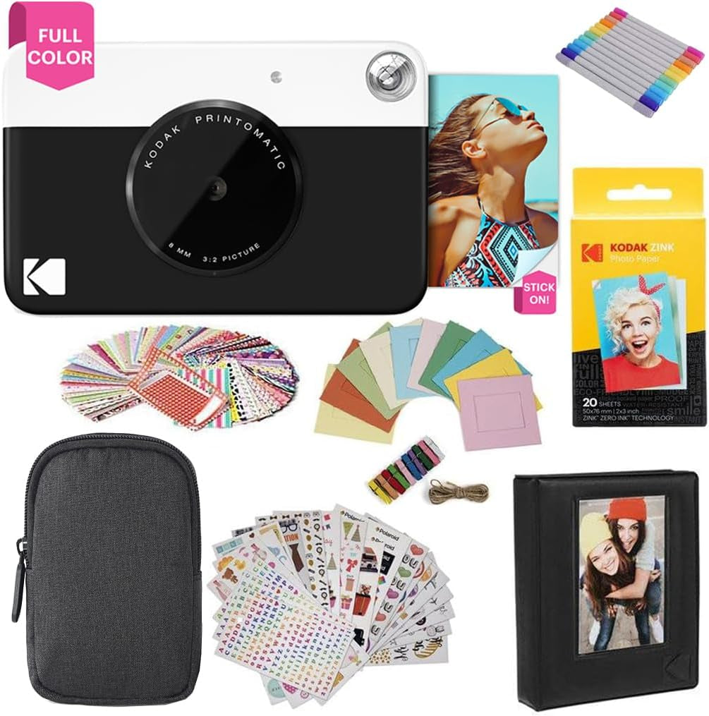 Printomatic Instant Print Digital Camera - Full-Color 2x3" Sticky-Back Photos - 5MP, Portable and Creative Gift for Birthdays, Christmas, and Holidays - Pink