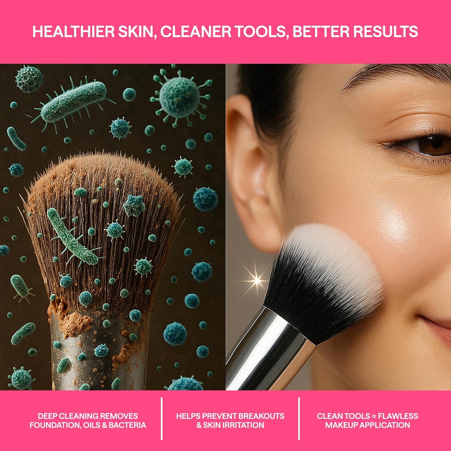 Professional 3-in-1 Automatic Electric Makeup Brush Cleaner and Dryer for Brushes, Sponges, and Beauty Tools with Stand