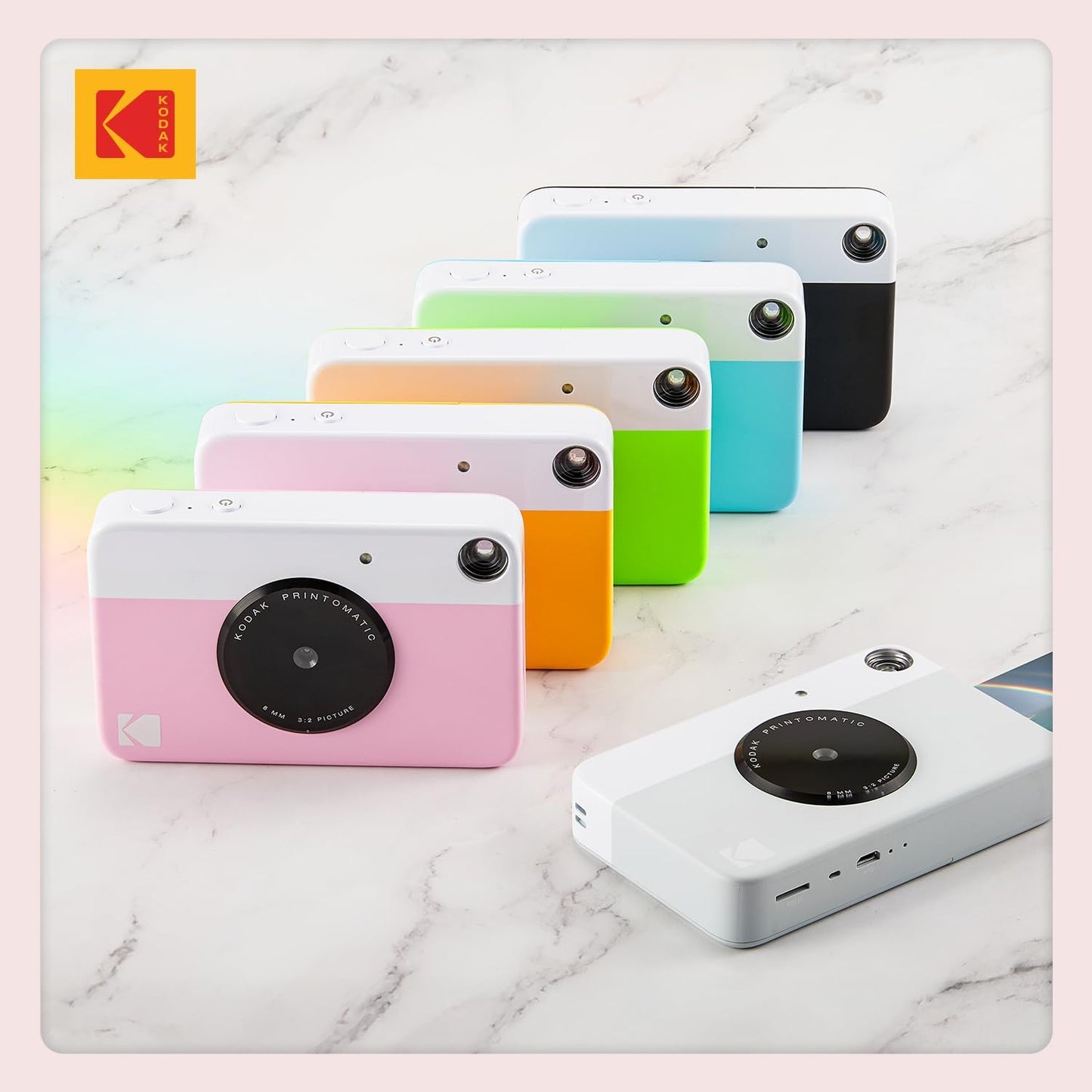 Printomatic Instant Print Digital Camera - Full-Color 2x3" Sticky-Back Photos - 5MP, Portable and Creative Gift for Birthdays, Christmas, and Holidays - Pink