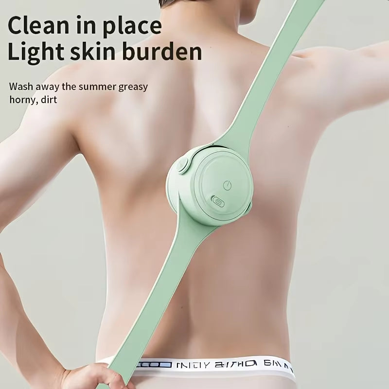 Hot Selling USB Electric Long Handle Silicone Bath Brush Electric Rotating Body Shower Cleaner Brush for Body with 4 Brush Heads