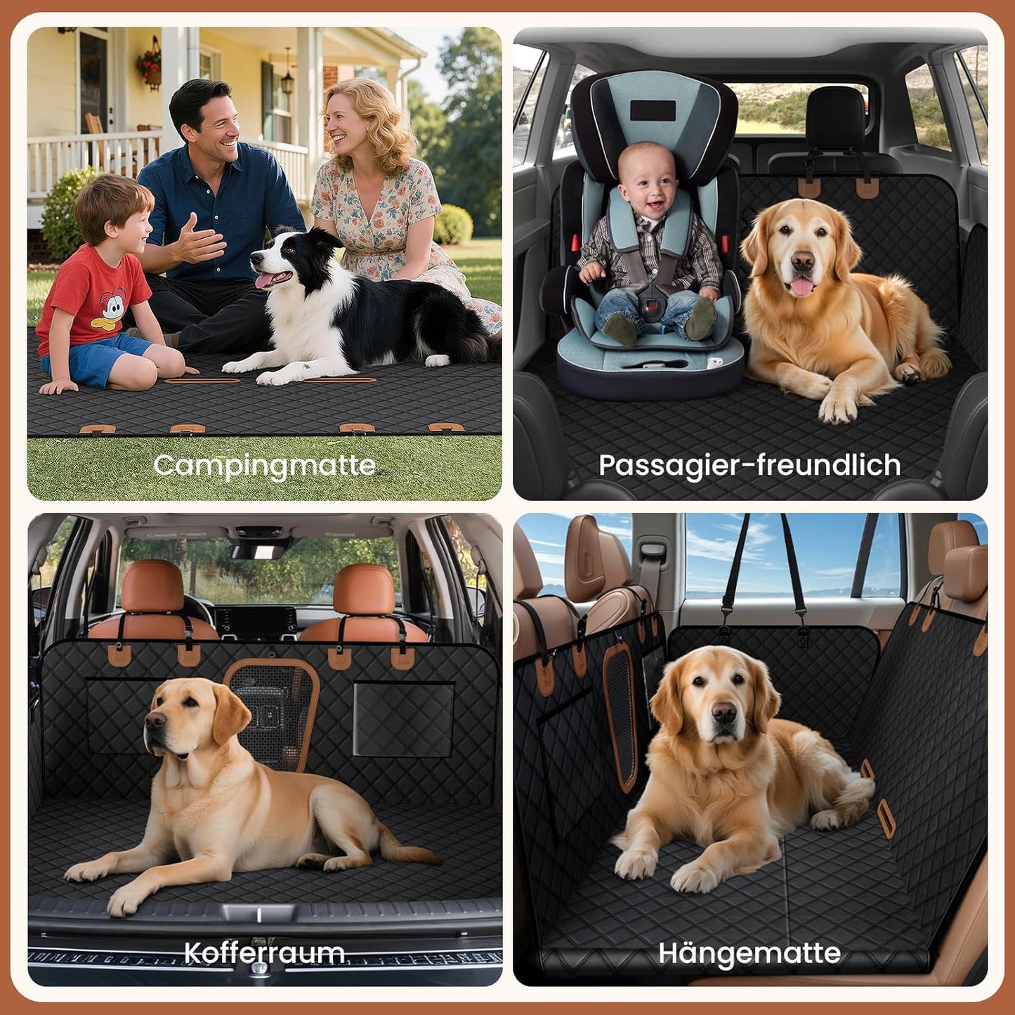 2026 Upgraded Heavy-Duty Dog Car Seat Cover Suitable for SUV | Waterproof, Scratch-Proof & Non-Slip 600D Hammock with Honeycomb Base, Load up to 250Kg (600 Lbs), Vehicle Seat Protector