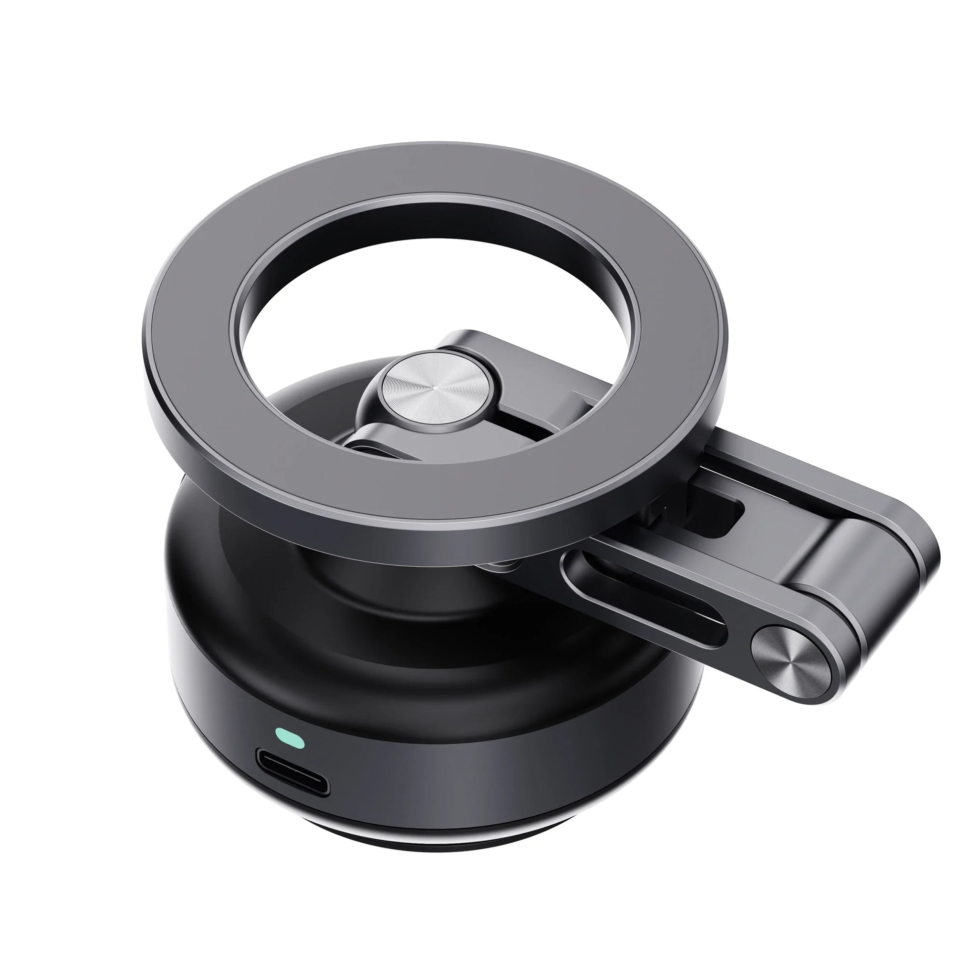 Magnetic Vacuum-Adsorption Car Mount for Smartphones - Foldable 360-Degree Rotatable Aluminum Alloy Holder