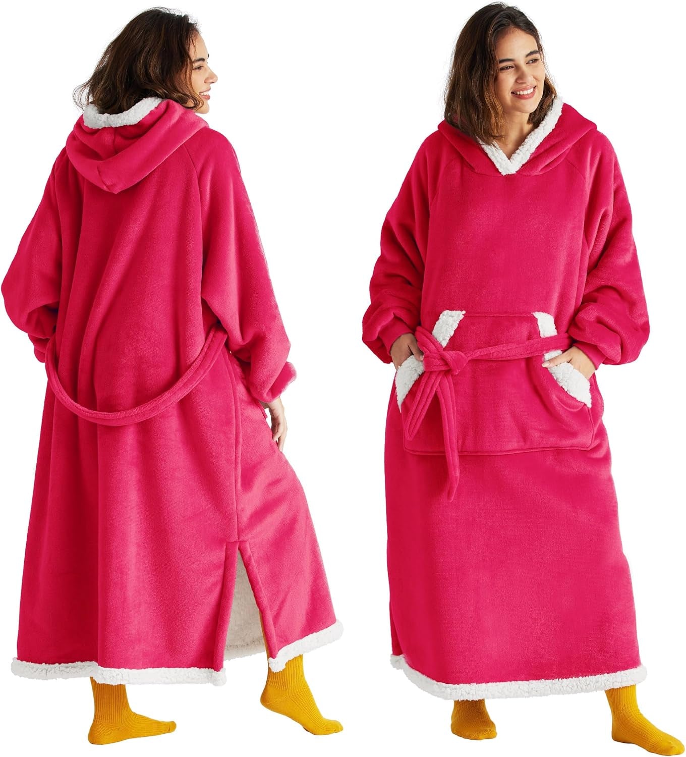 Wearable Blanket Hoodie, Cozy Long Hooded Blanket Sweatshirt as Mothers Day Hoodie Gifts for Mom Women, Standard, Black