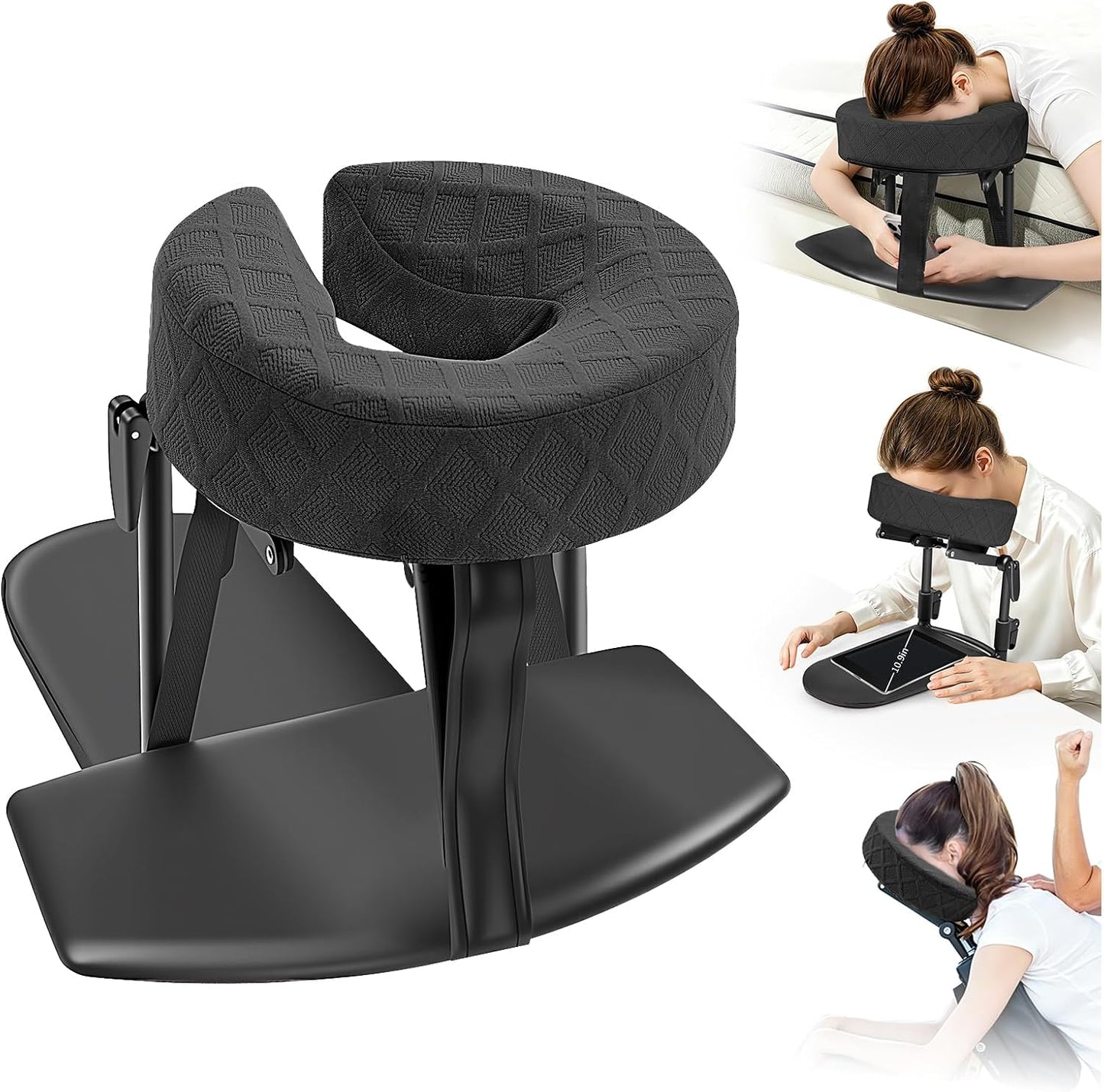 Adjustable Massage Headrest and Face Cushion Support for Bed, Portable Kit for Post-Surgery Recovery and Relaxation