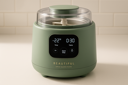 Sage Green 1.5 Quart Ice Cream Maker with Touch-Activated Display in Sage Green by Drew Barrymore